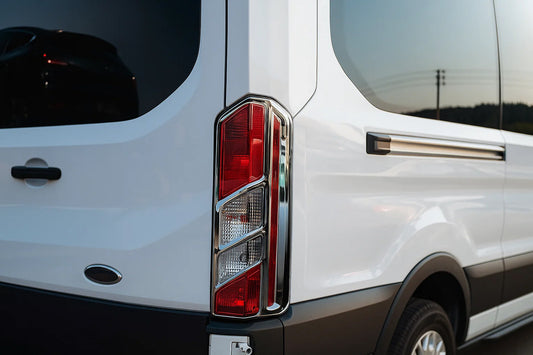 Chrome Tail Light Covers (2 pcs, plastic) for Ford Transit 2014- - image 1