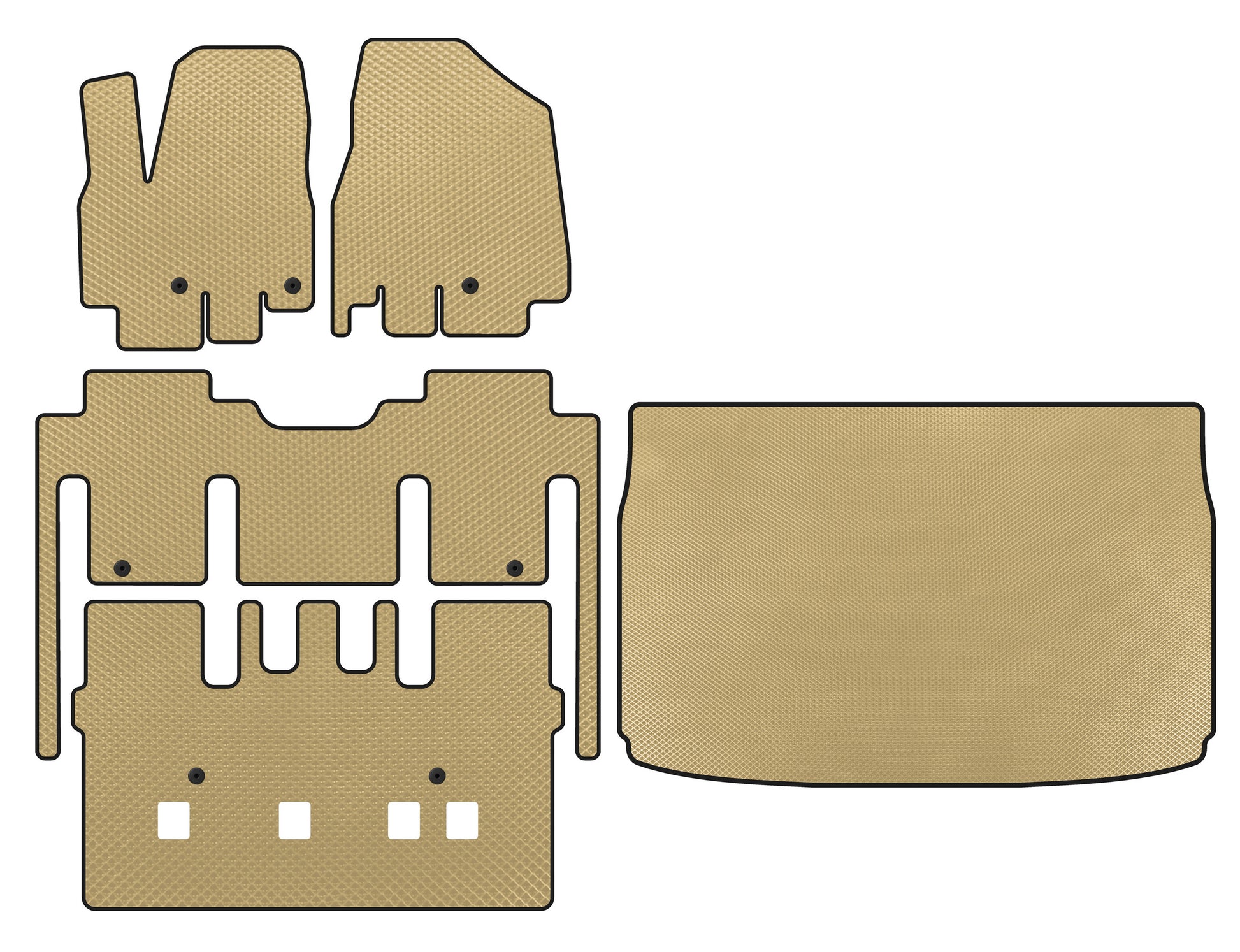 EVA Floor Mats (full interior, 8-seater, Beige) for Kia Sedona 2014-2020 - image 1
