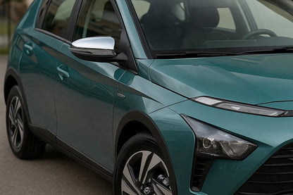 Mirror Covers (2 pcs, Stainless Steel) for Hyundai Bayon 2021- - image 1