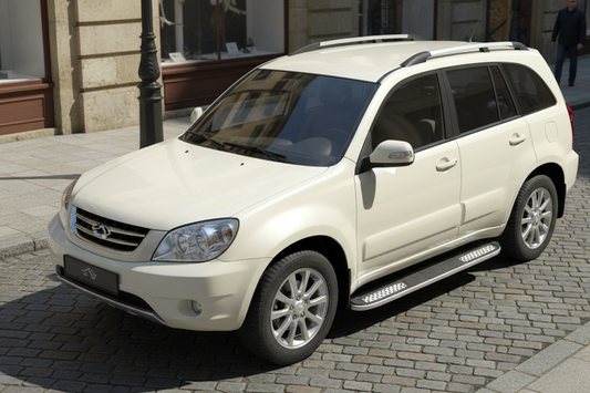 Side Steps Tayga V2 (2 pcs, Aluminum) for Chery Tiggo 1 2005-2016 - image 1