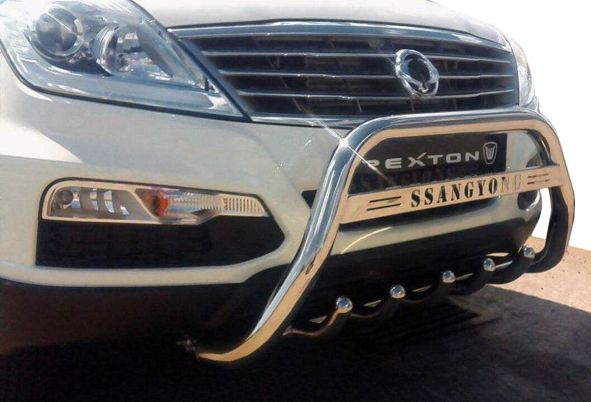 The WT004 bumper guard (stainless) for SsangYong Rexton I 2001-2017 - Reelken Auto
