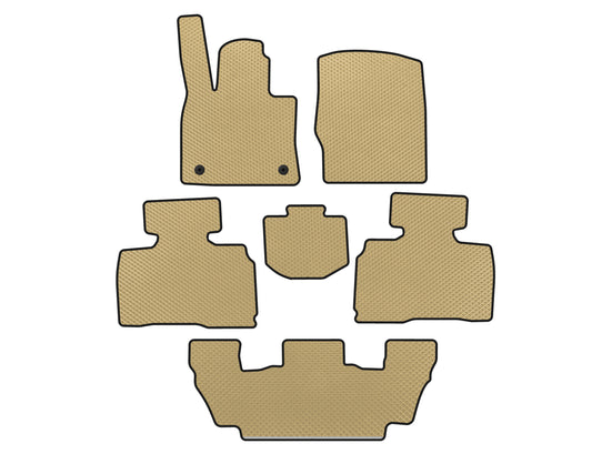 EVA Floor Mats (3 Rows, 7-Seater, Beige) for Ford Explorer 2019- - image 1