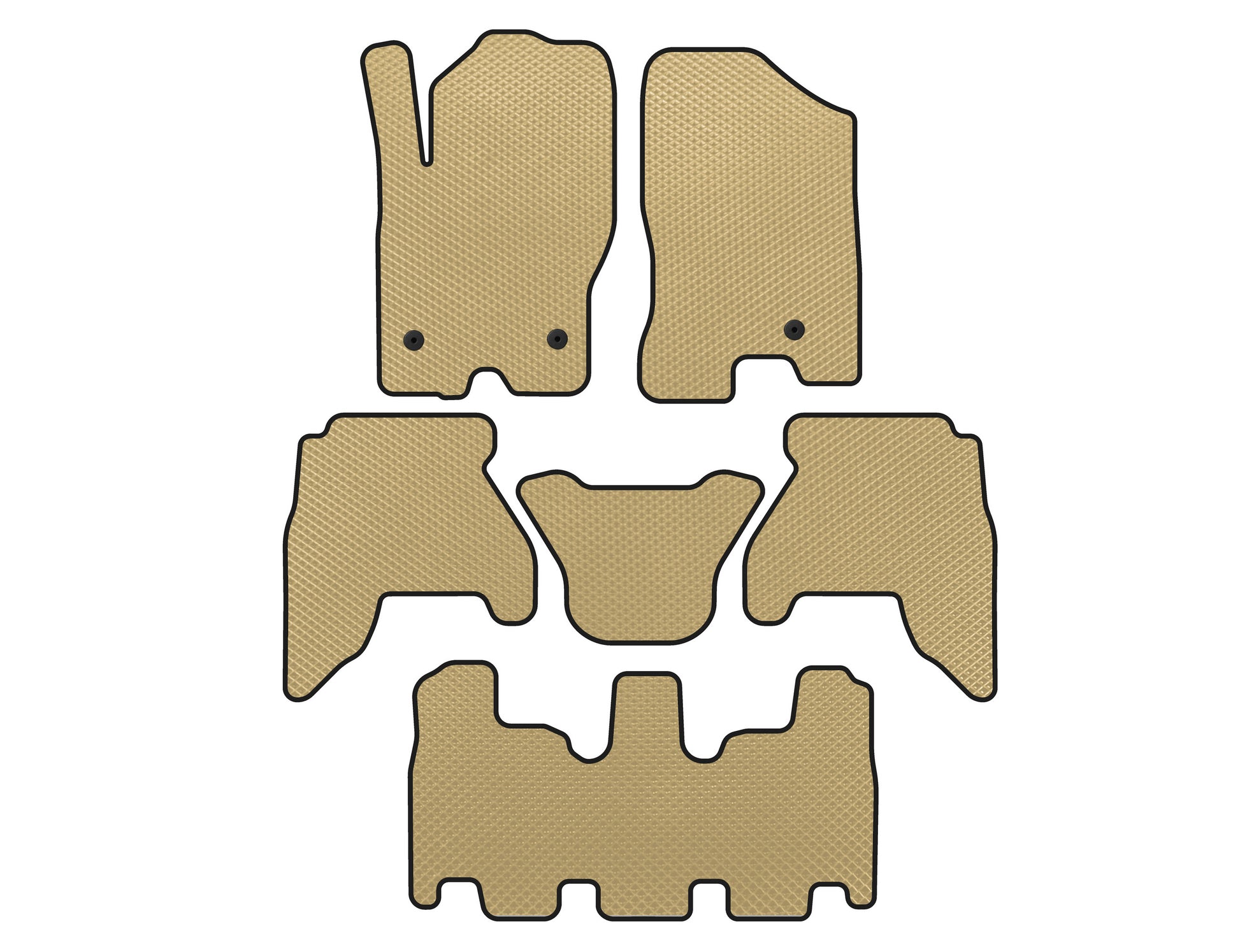 EVA Floor Mats (3 Rows, Beige) for Nissan Pathfinder R51 2005-2014 - image 1