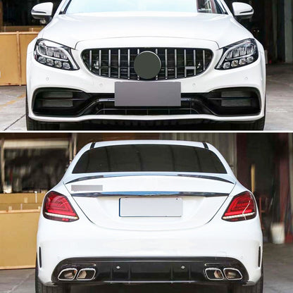 Body kit with diffuser (AMG C63-design 2018-2021) for Mercedes C-сlass W205 2014-2021 - image 3