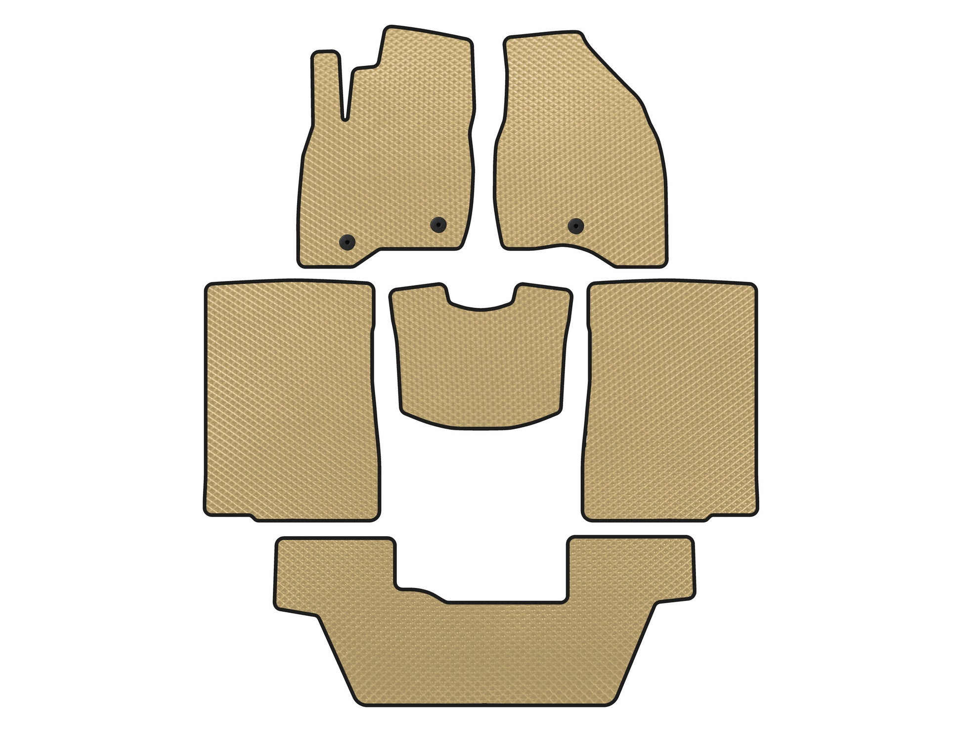 EVA Floor Mats (2015-2017, 3 Rows, 7-Seater, Beige) for Ford Explorer 2011-2019 - image 1