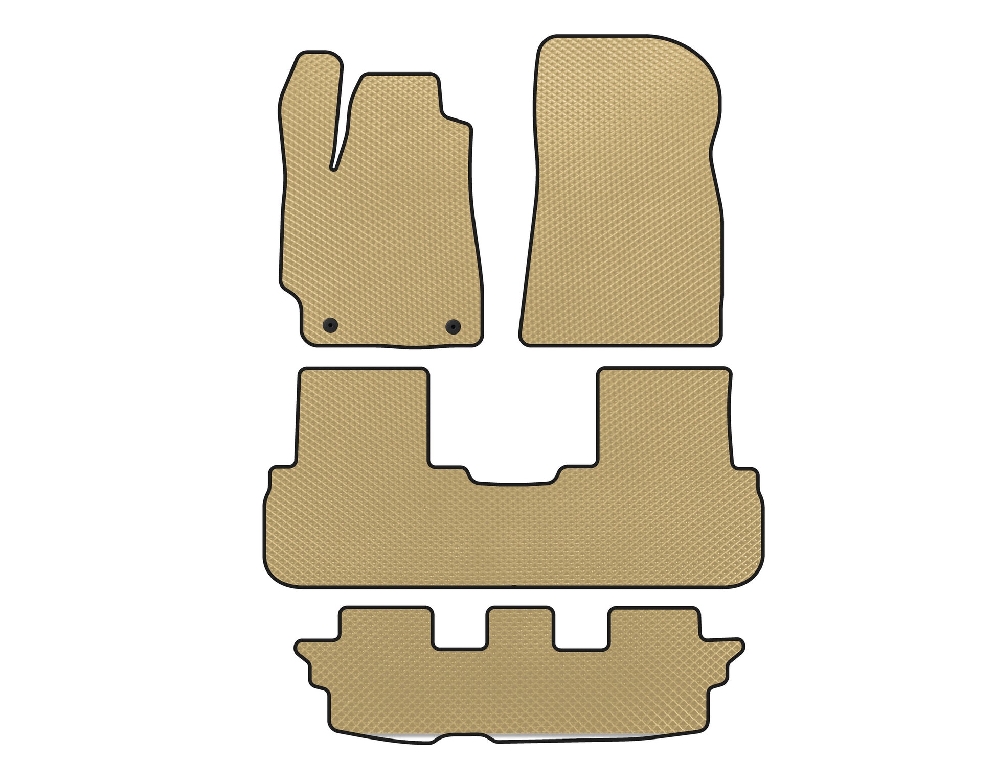EVA Floor Mats (3 Rows, Beige) for Toyota Highlander 2008-2013 - image 1