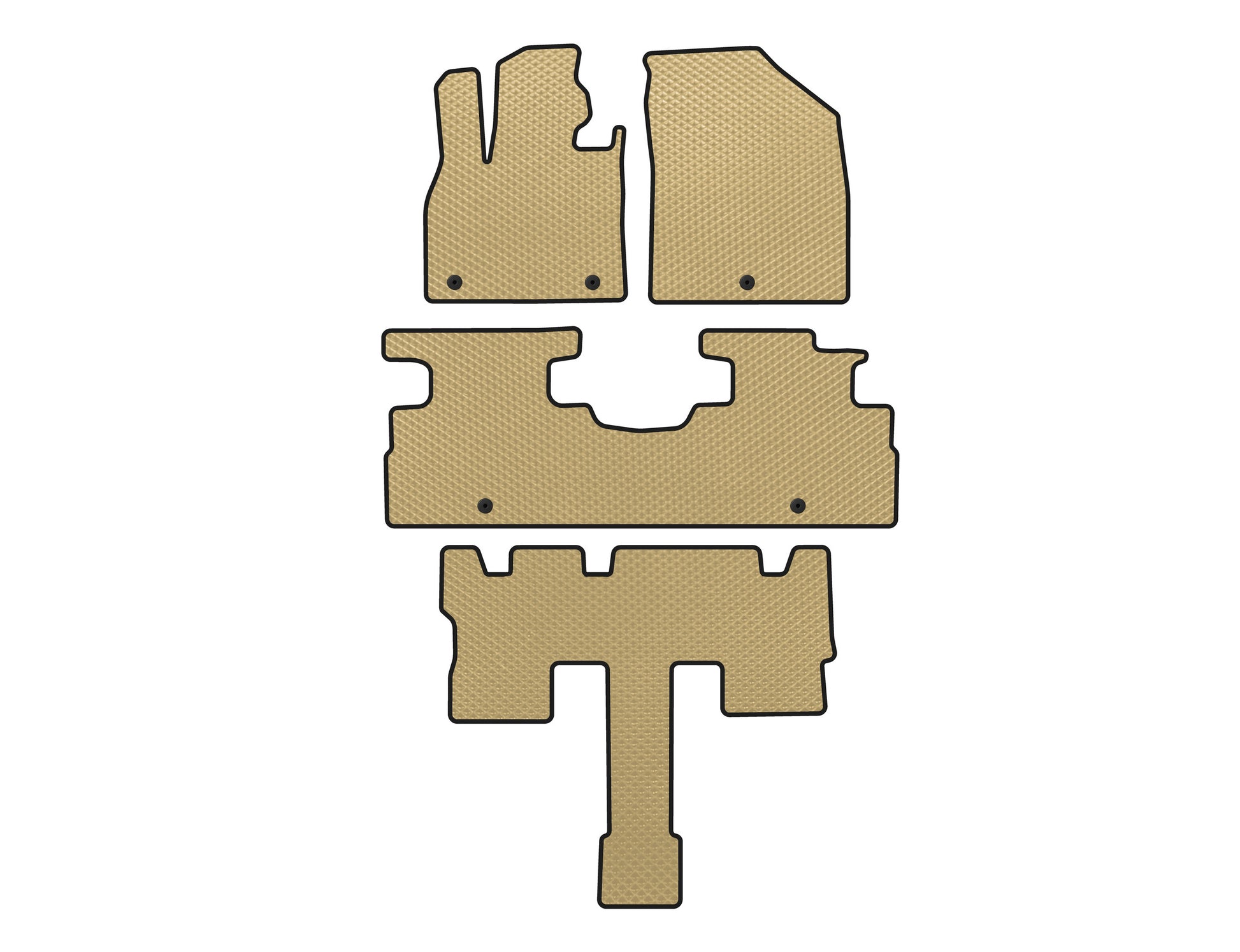 EVA Floor Mats (3 Rows, 7-Seater, Beige) for Hyundai Palisade 2018-2025 - image 1