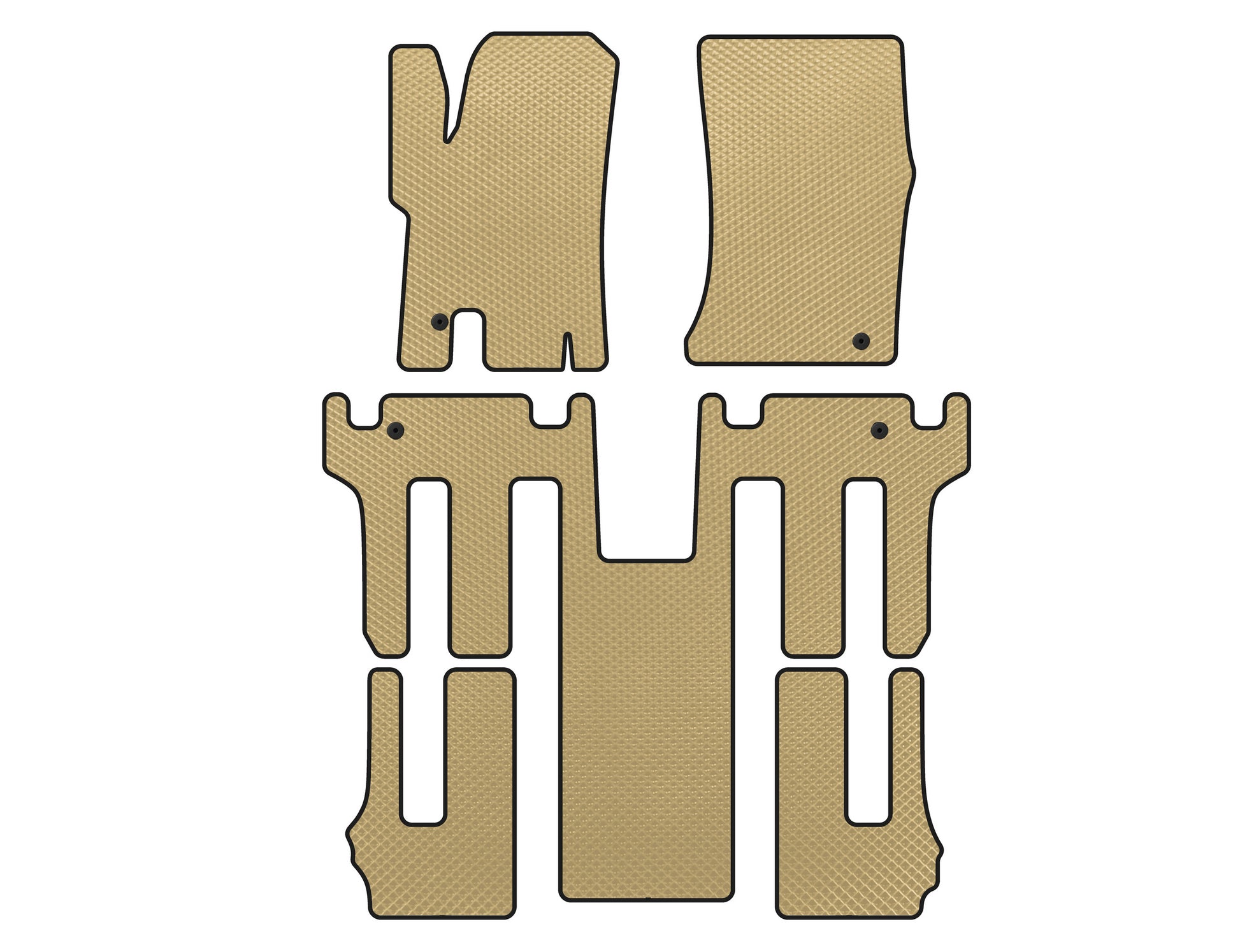 EVA Floor Mats (3 Rows, Beige) for Ssang Yong Rodius - image 1