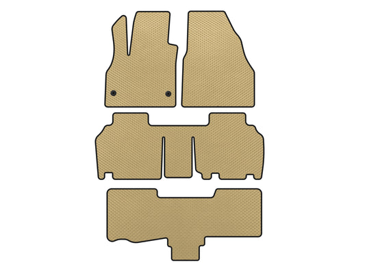 EVA Floor Mats (3 Rows, 5-Door/7-Seater, Beige) for Renault Kangoo 2008-2020 - image 1