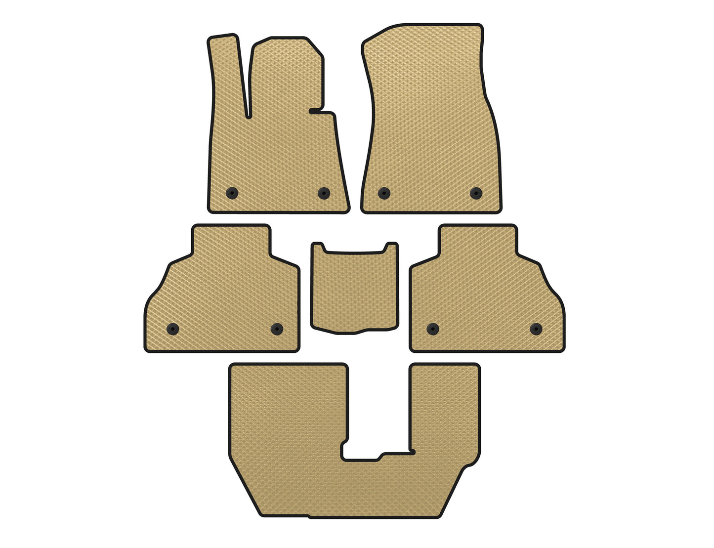 EVA Floor Mats (3 Rows, Beige) for BMW X7 G07 2019- - image 1