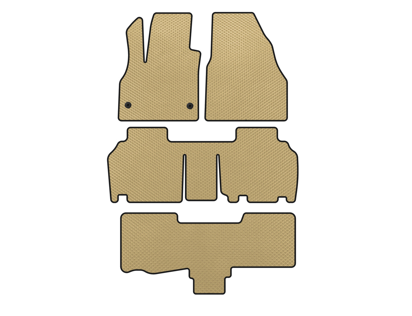 EVA Floor Mats (3 Rows, 5-Door/7-Seater, Beige) for Renault Kangoo 2008-2020 - image 1