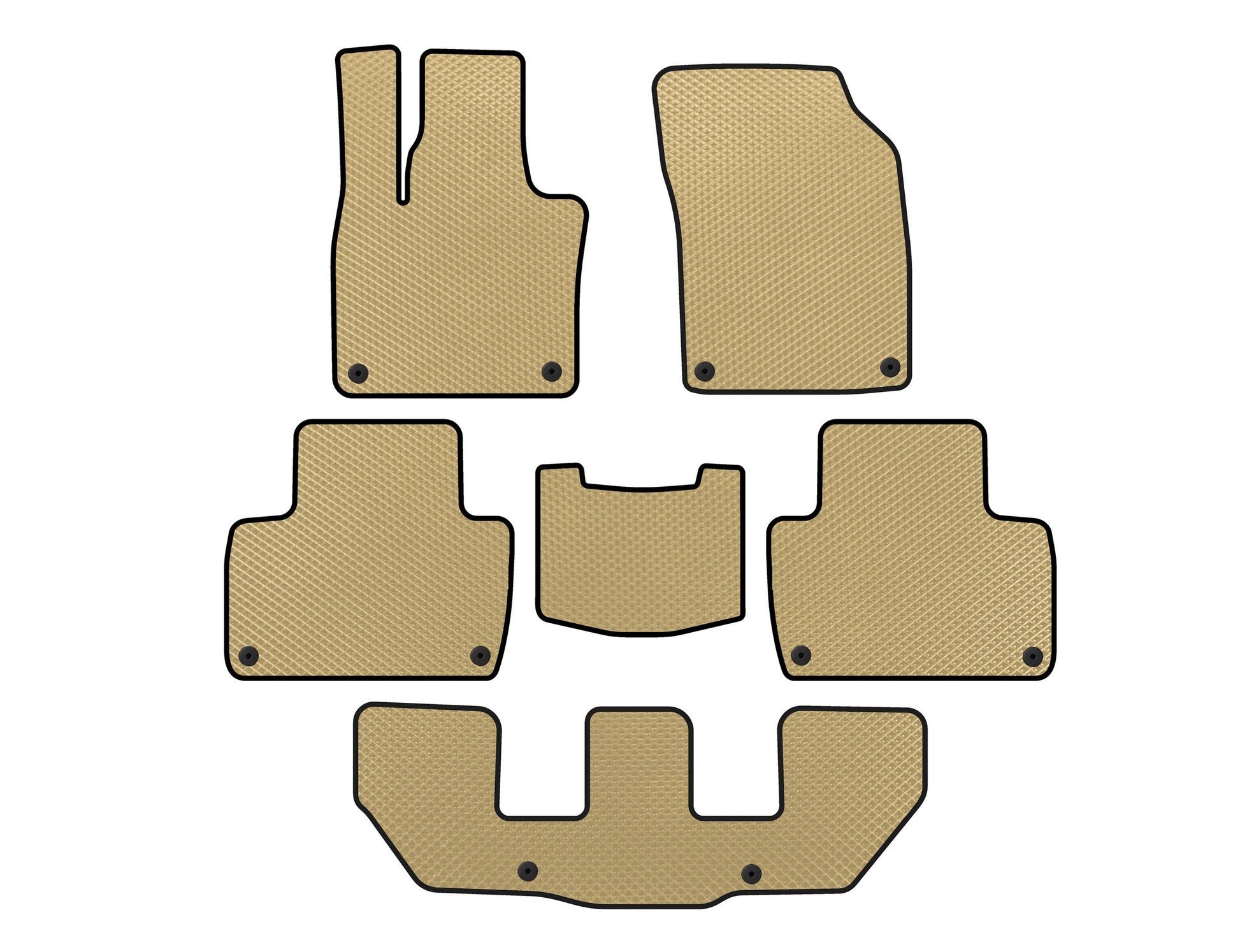 EVA Floor Mats (3 Rows, Beige) for Volvo XC90 2015- - image 1