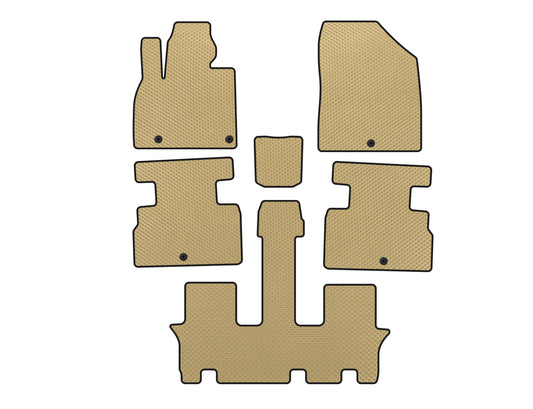 EVA Floor Mats (3 Rows, 7-Seater, Beige) for Kia Stonic 2017- - image 1