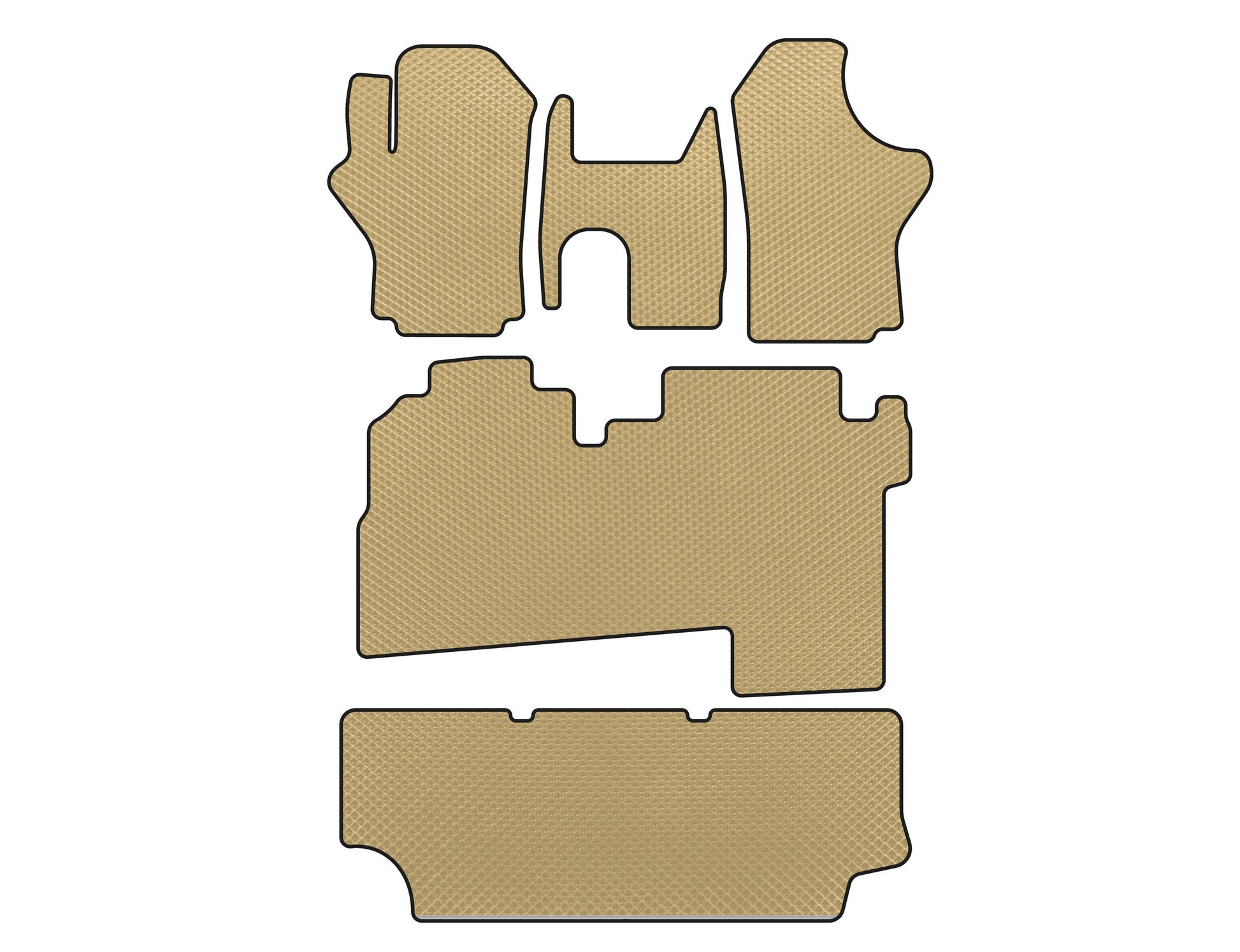EVA floor mats (2004-2007, 3 rows, 8 seats, Beige) for Hyundai H200, H1, Starex 1998-2007 - image 1