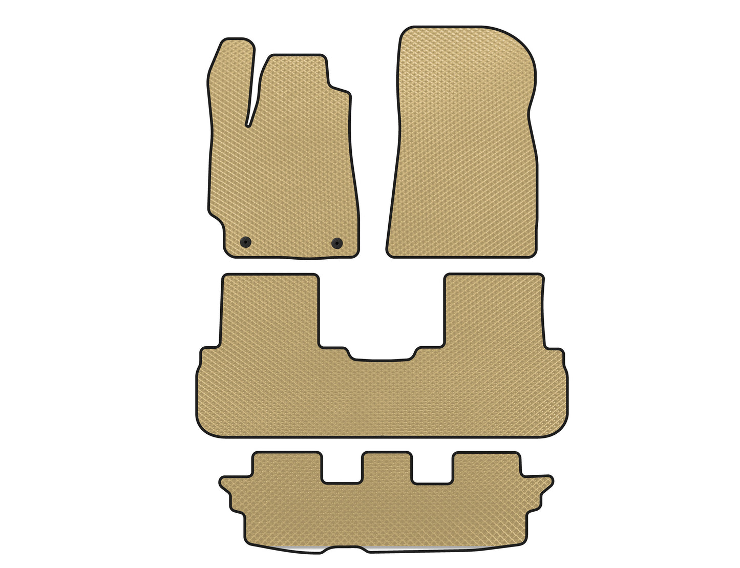 EVA Floor Mats (3 Rows, Beige) for Toyota Highlander 2008-2013 - image 1