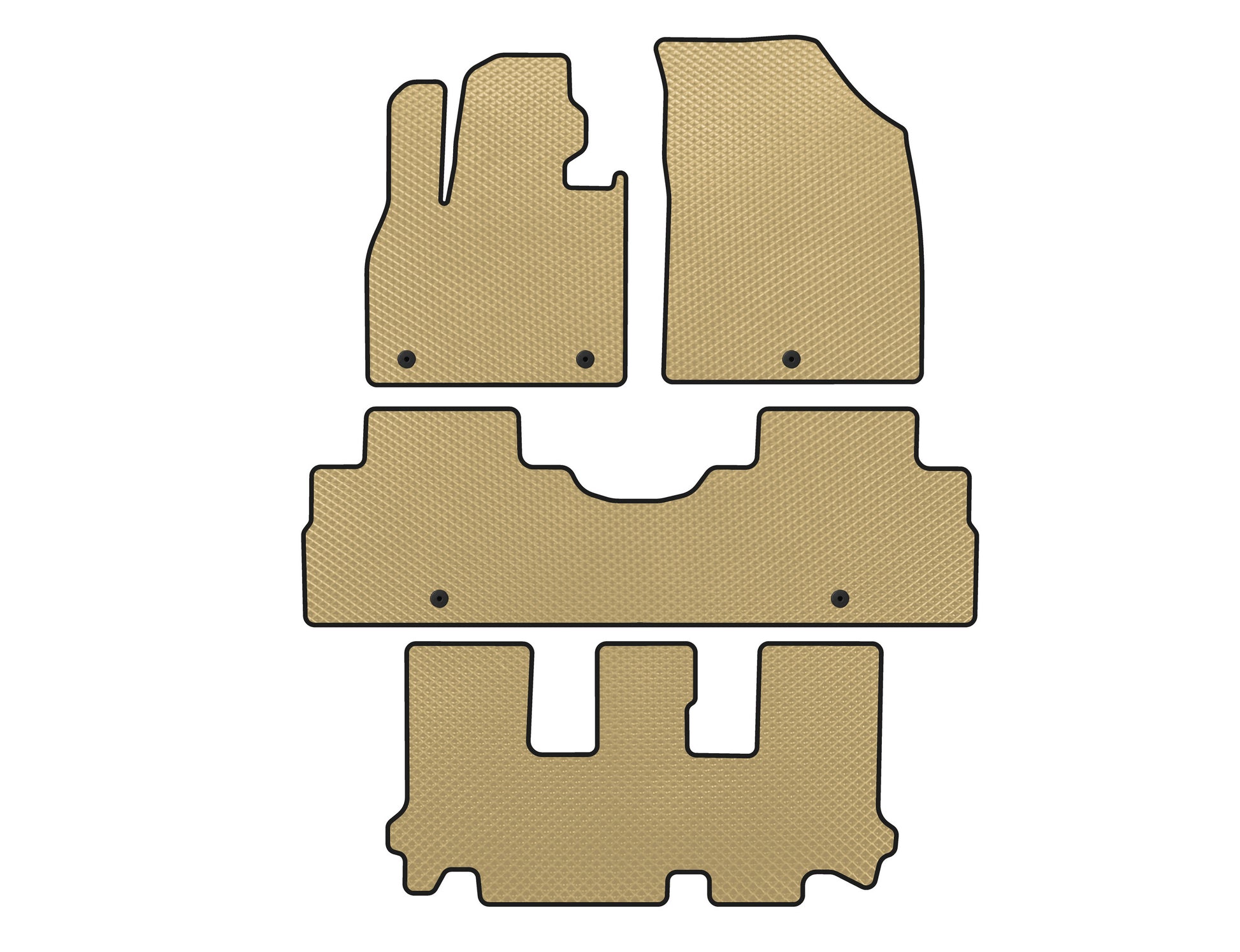 EVA Floor Mats (3 Rows, 8-Seater, Beige) for Hyundai Palisade 2018-2025 - image 1