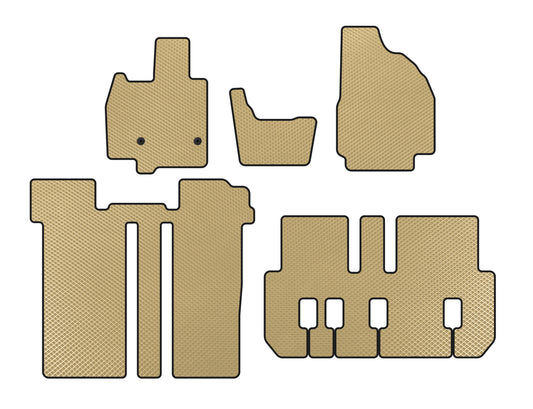 EVA Floor Mats (3 Rows, 6-Seater, Beige) for Toyota Previa 2006-2019 - image 1