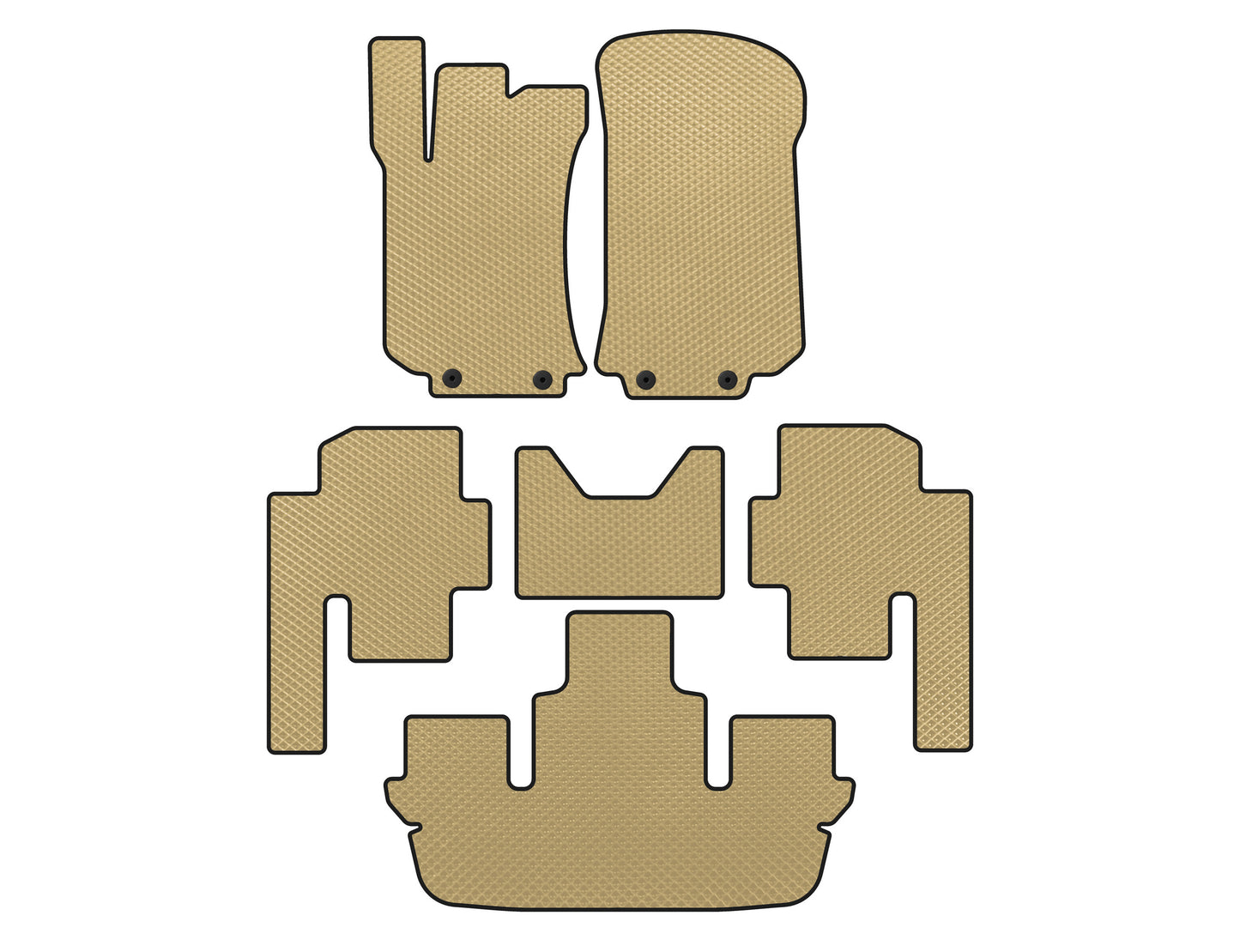 EVA Floor Mats (3 Rows, Beige) for Mercedes R-class W251 2005-2017 - image 1