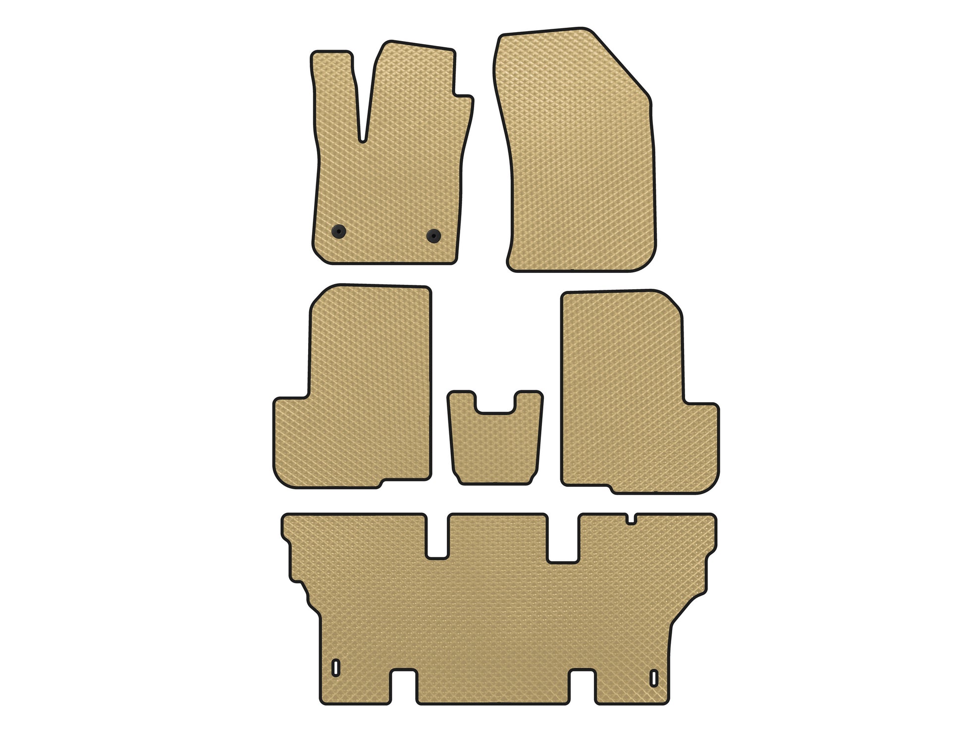 EVA Floor Mats (3 Rows, 7-Seater, Beige) for Dacia Lodgy 2012-2022 - image 1