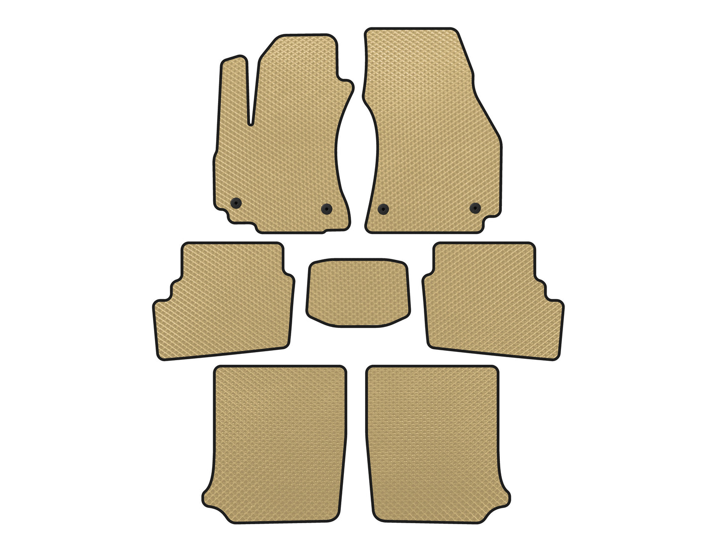 EVA Floor Mats (3 Rows, 2003-2005, 7-Seater, Beige) for Opel Zafira A 1998-2005 - image 1
