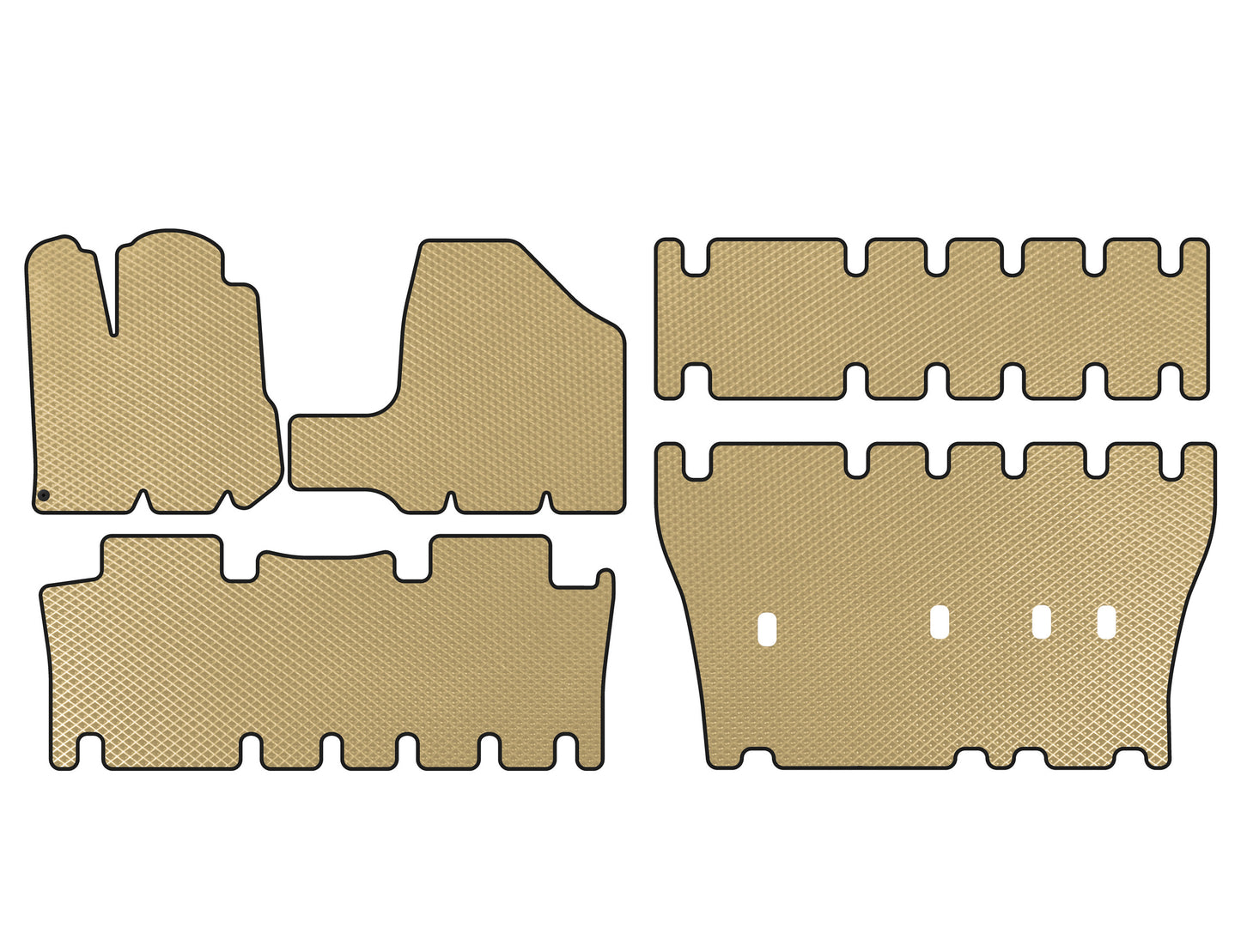 EVA Floor Mats (3 Rows, Beige) for Toyota Sienna 2003-2009 - image 1