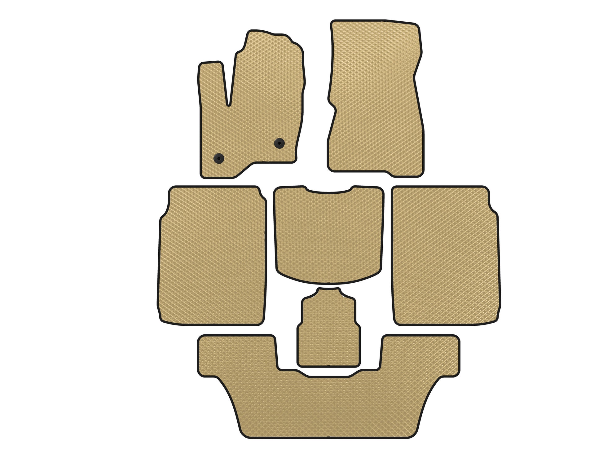 EVA Floor Mats (3 Rows, 2013-2019, Beige) for Ford Flex 2009-2019 - image 1