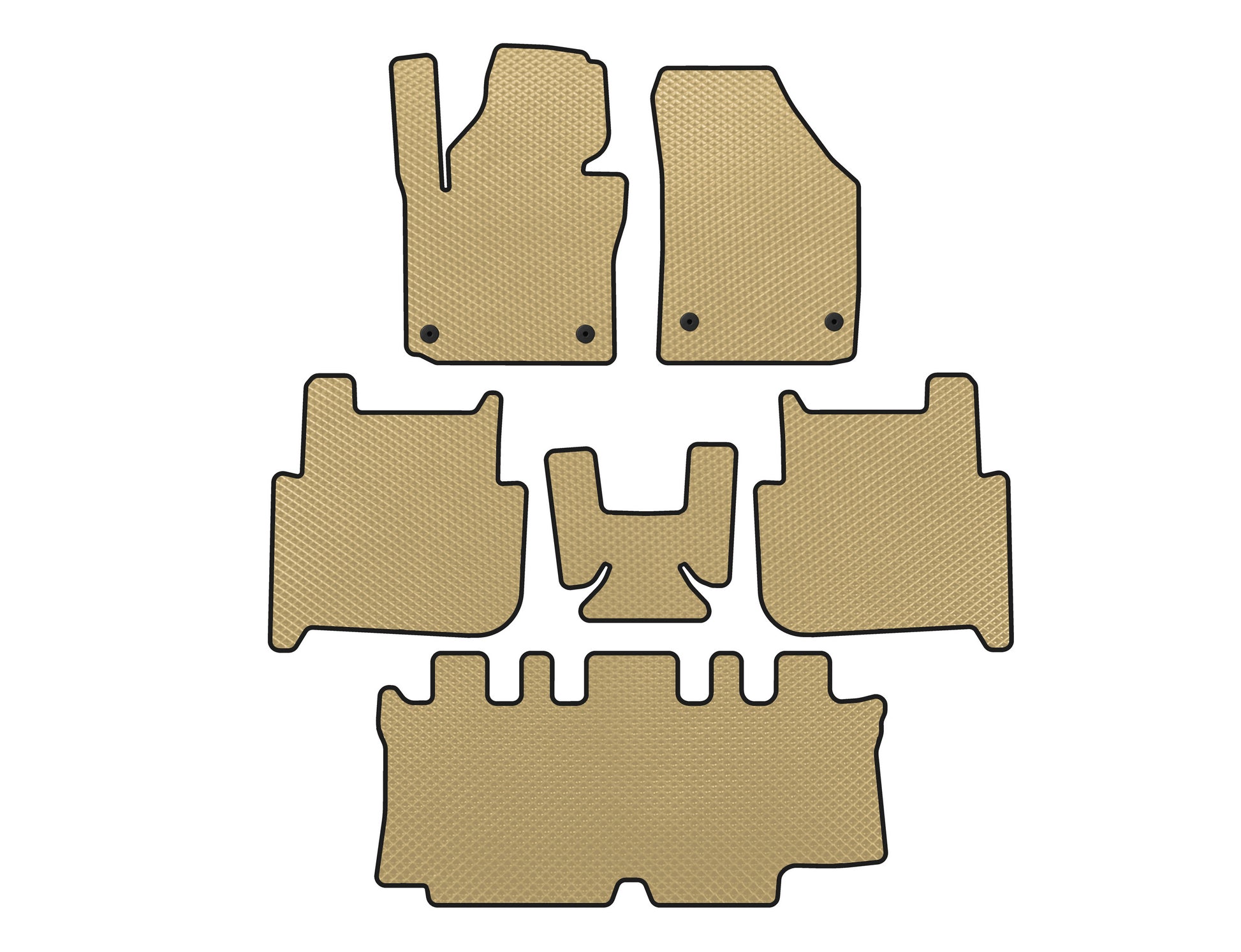 EVA Floor Mats (3 Rows, 2006-2010, 7-Seater, Beige) for Volkswagen Touran 2003-2010 - image 1