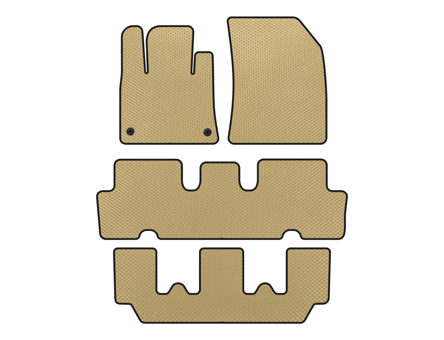 EVA Floor Mats (3 Rows, Beige) for Citroen C-4 Picasso 2013-2022 - image 1