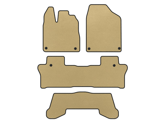 EVA Floor Mats (3 Rows, Beige) for Honda Pilot 2015-2022 - image 1