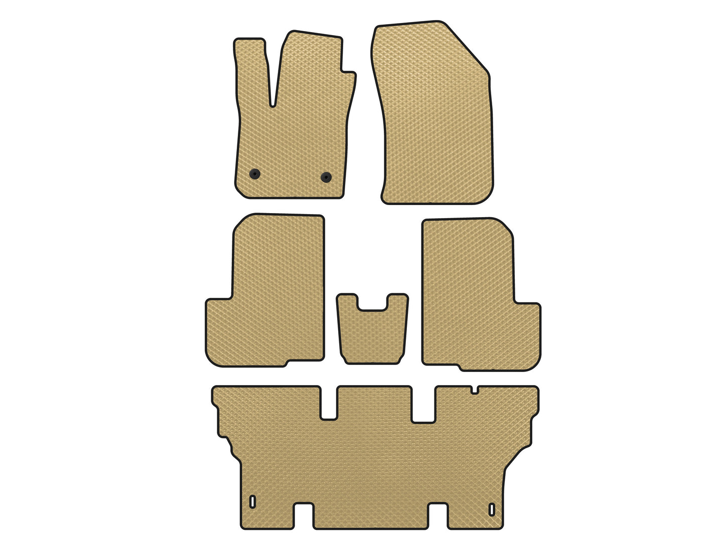 EVA Floor Mats (3 Rows, 7-Seater, Beige) for Dacia Lodgy 2012-2022 - image 1