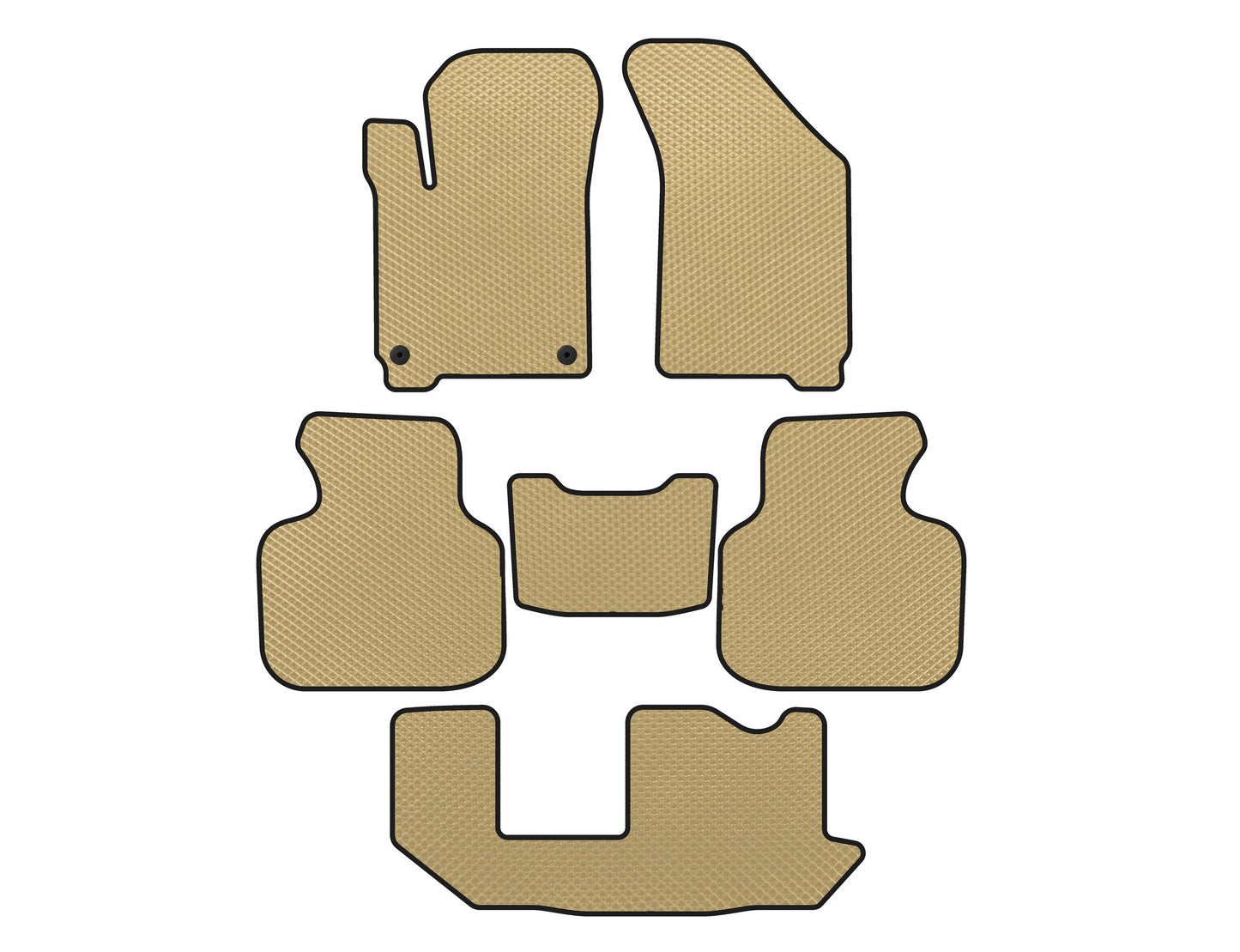 EVA Floor Mats (2011-2020, 3 Rows, 7-Seater, Beige) for Dodge Journey 2008-2020 - image 1