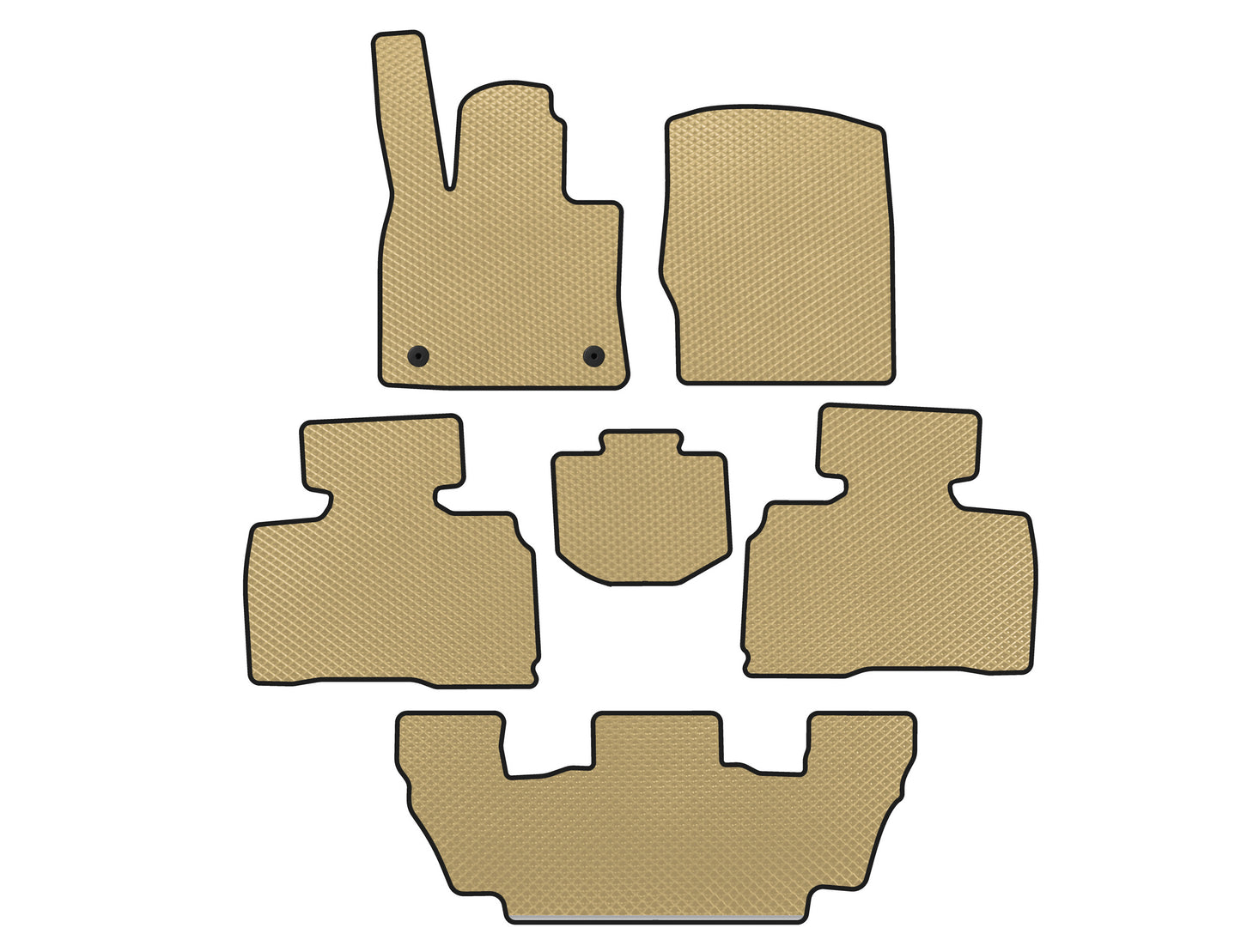 EVA Floor Mats (3 Rows, 7-Seater, Beige) for Ford Explorer 2019- - image 1