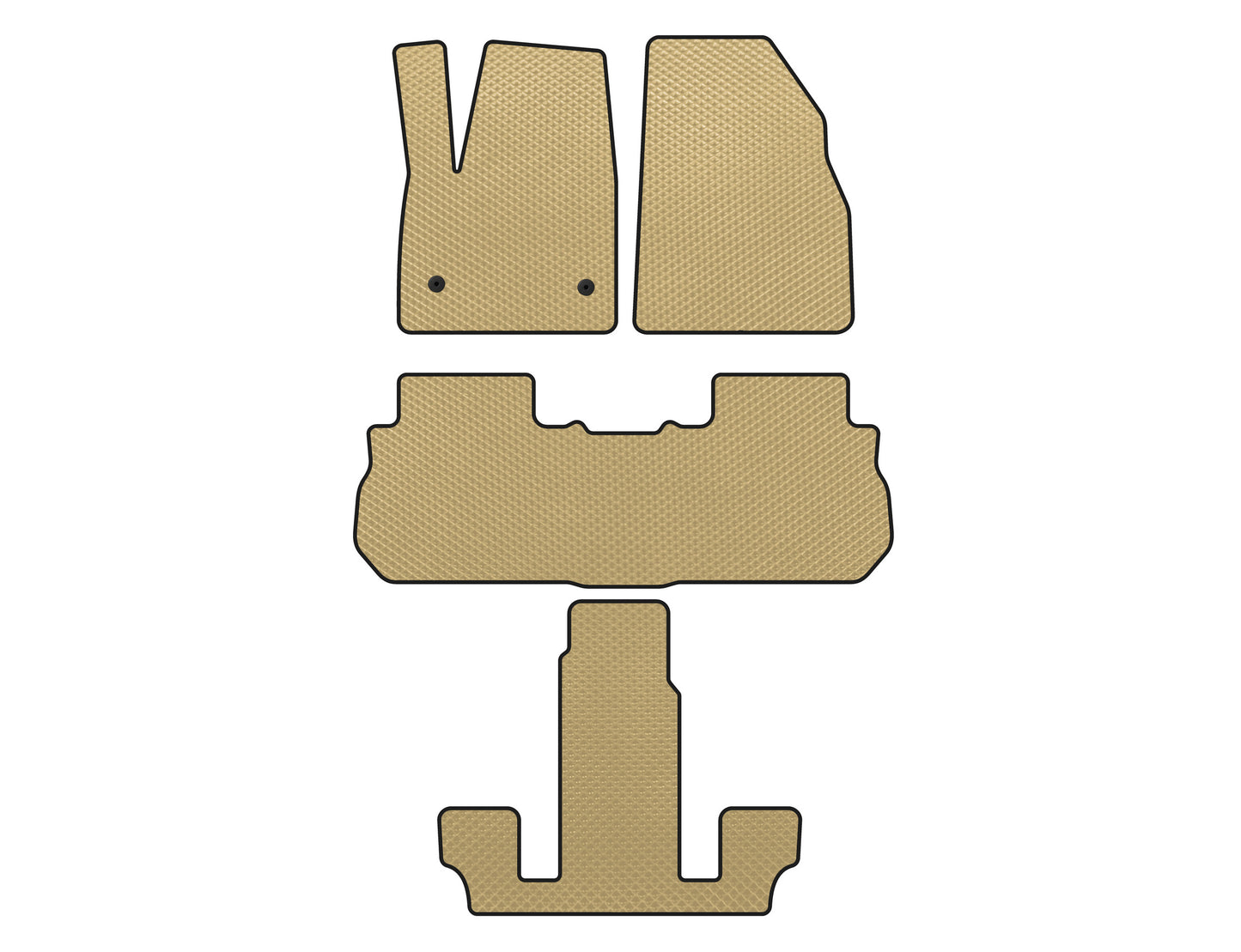 EVA Floor Mats (3 Rows, 2017-2019, Beige) for GMC Acadia 2017- - image 1