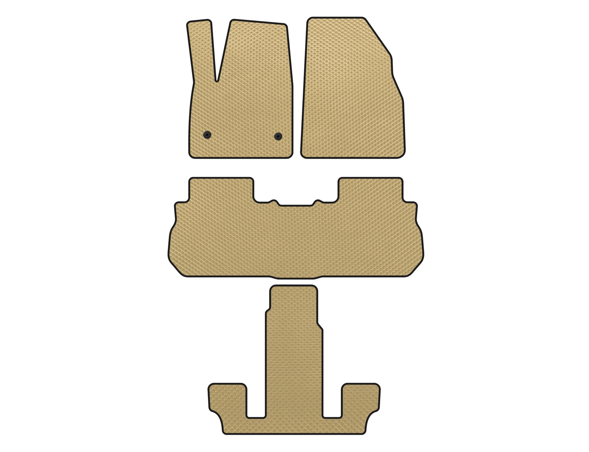 EVA Floor Mats (3 Rows, 2017-2019, Beige) for GMC Acadia 2017- - image 1