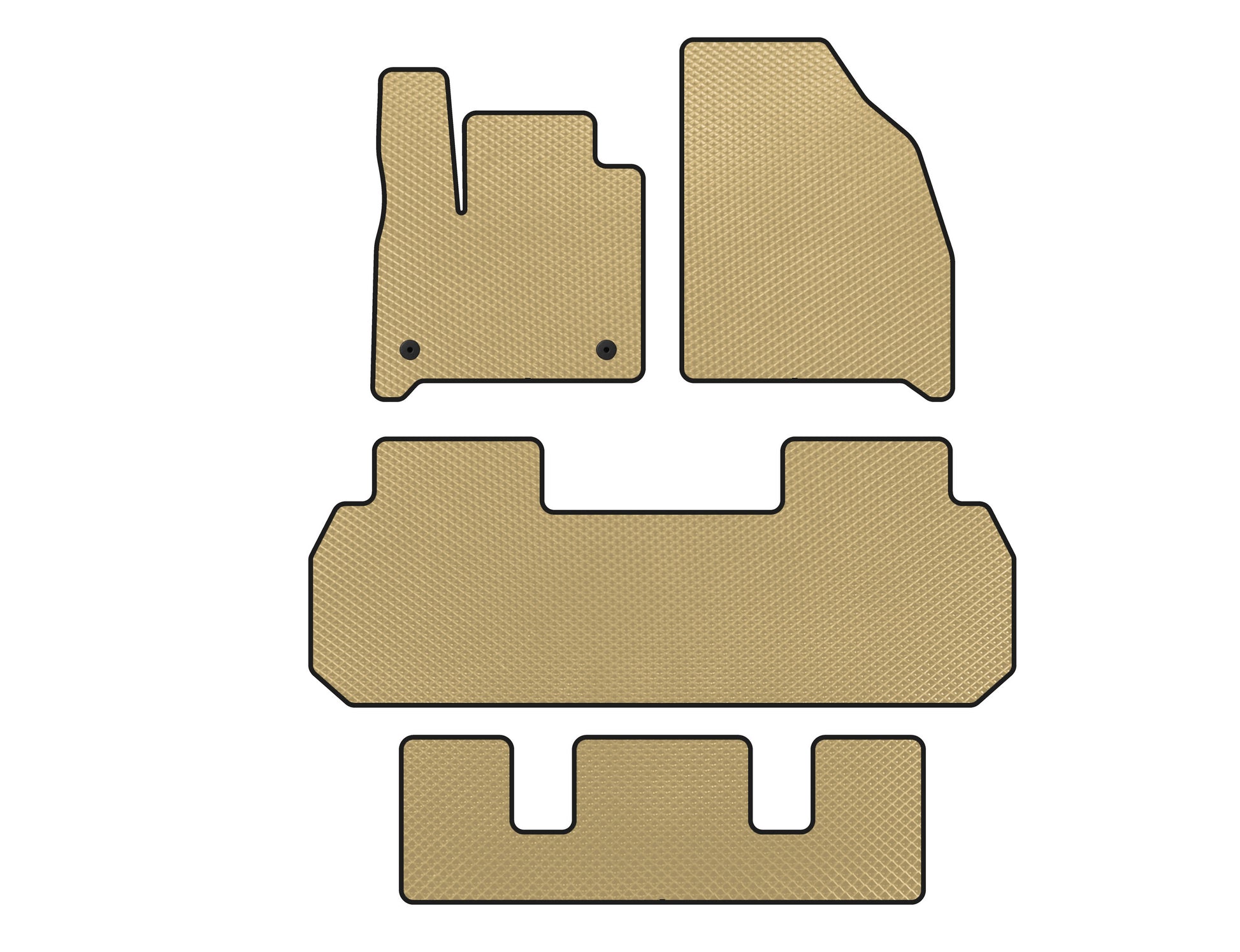 EVA Floor Mats (3 Rows, Beige) for Chevrolet Traverse 2017- - image 1