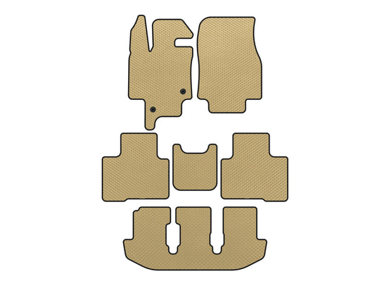 EVA Floor Mats (3 Rows, 7-Seater, Beige) for Toyota Highlander 2019- - image 1