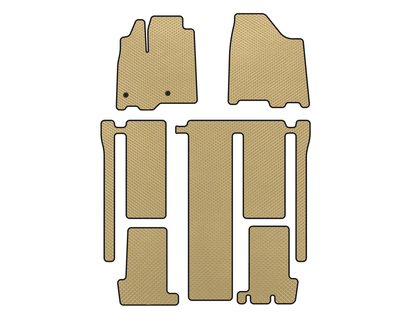 EVA Floor Mats (3 Rows, Beige) for Toyota Sienna 2010-2020 - image 1