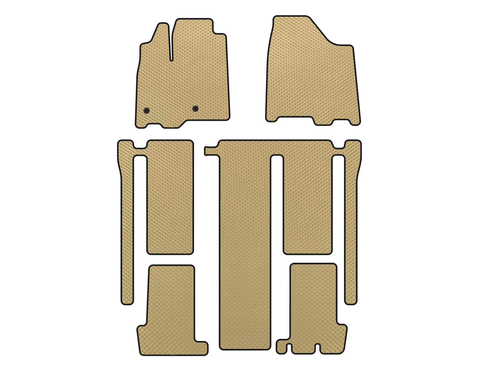 EVA Floor Mats (3 Rows, Beige) for Toyota Sienna 2010-2020 - image 1