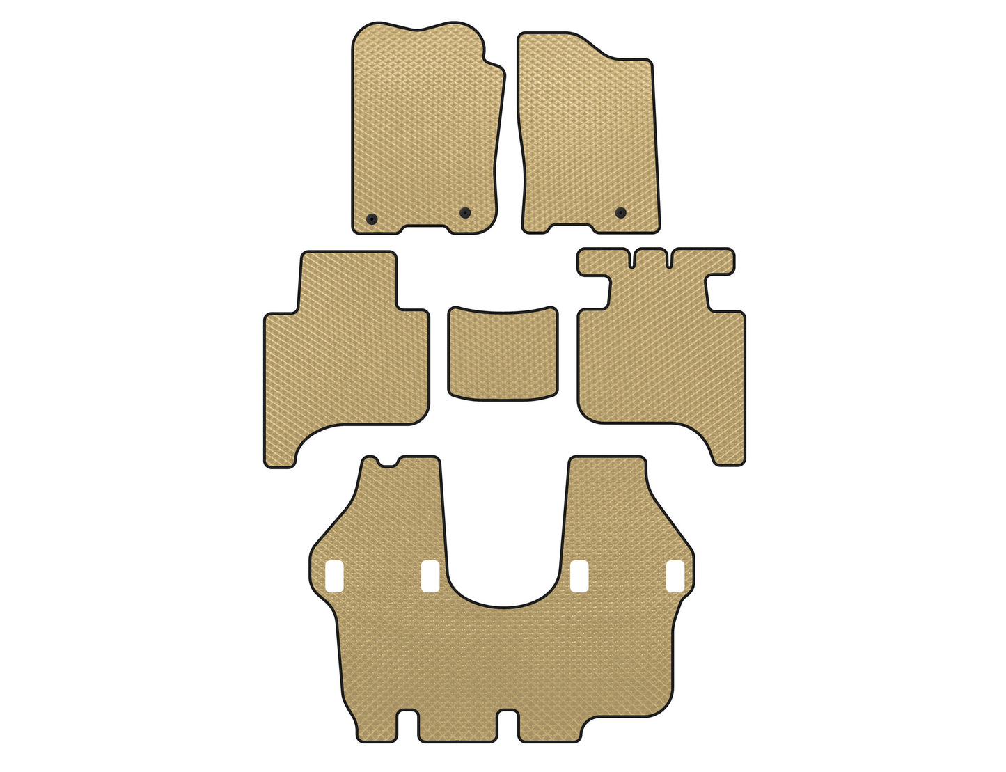 EVA Floor Mats (3 Rows, 2004-2008, Beige) for Infiniti QX56 2004-2010 - image 1