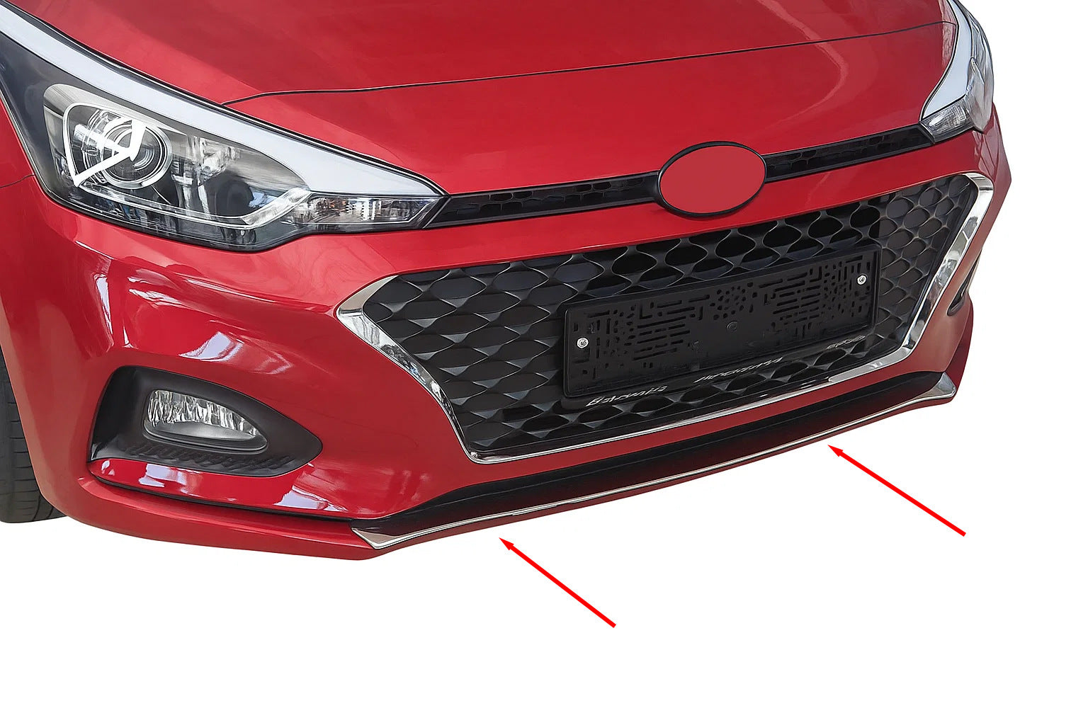Bumper grille cover 2018-2020 (stainless steel) for Hyundai I-20 2014-2020 - image 1