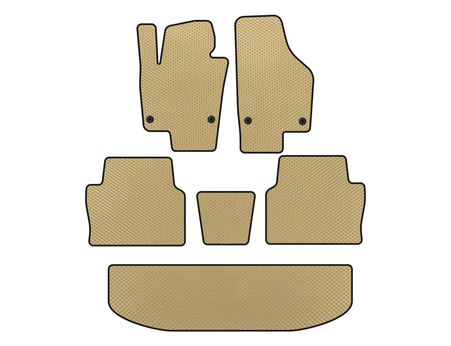 EVA Floor Mats (3 Rows, Beige) for Seat Alhambra 2010- - image 1