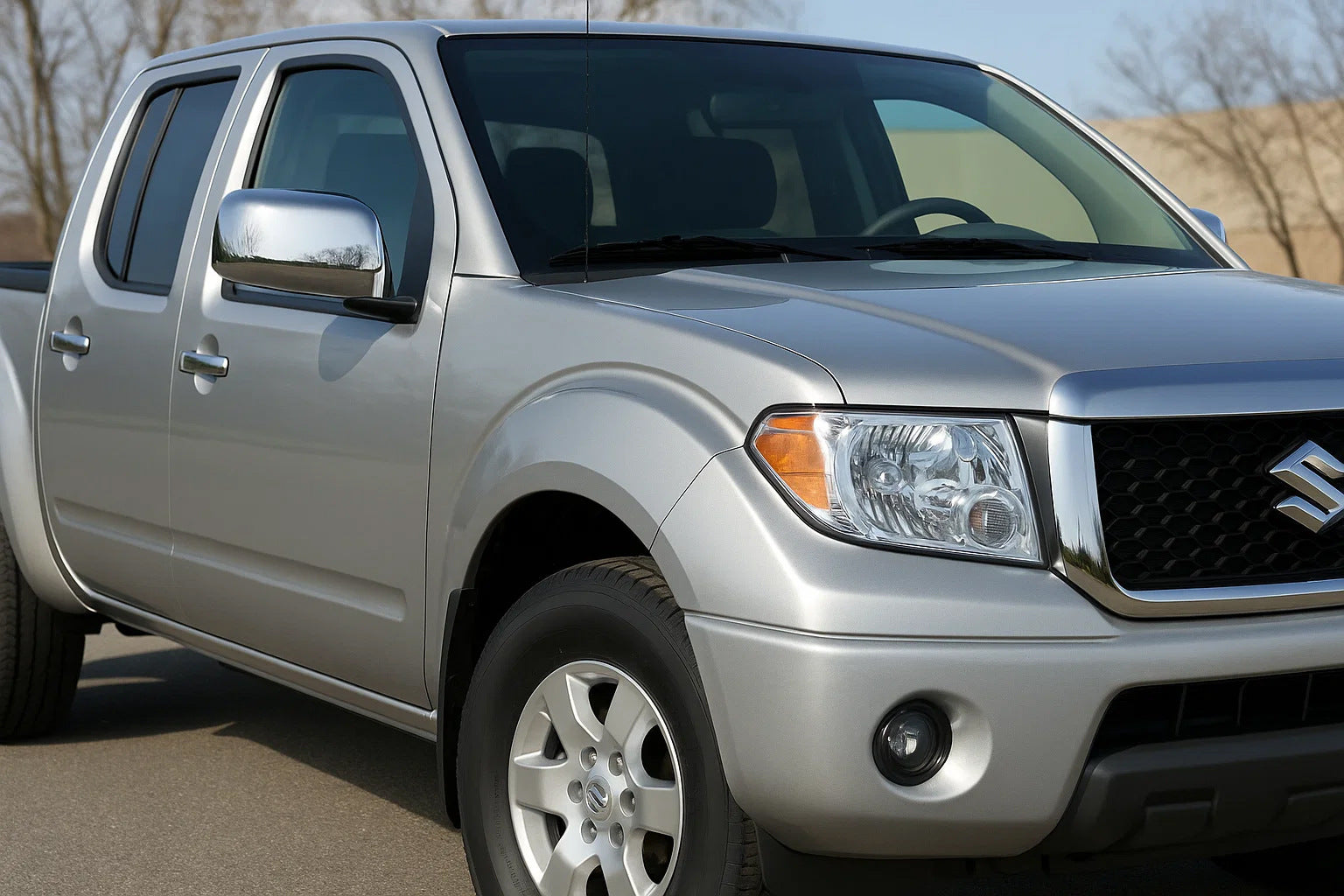 Mirror Covers (2 pcs, Stainless Steel) for Suzuki Equator 2009- - image 1