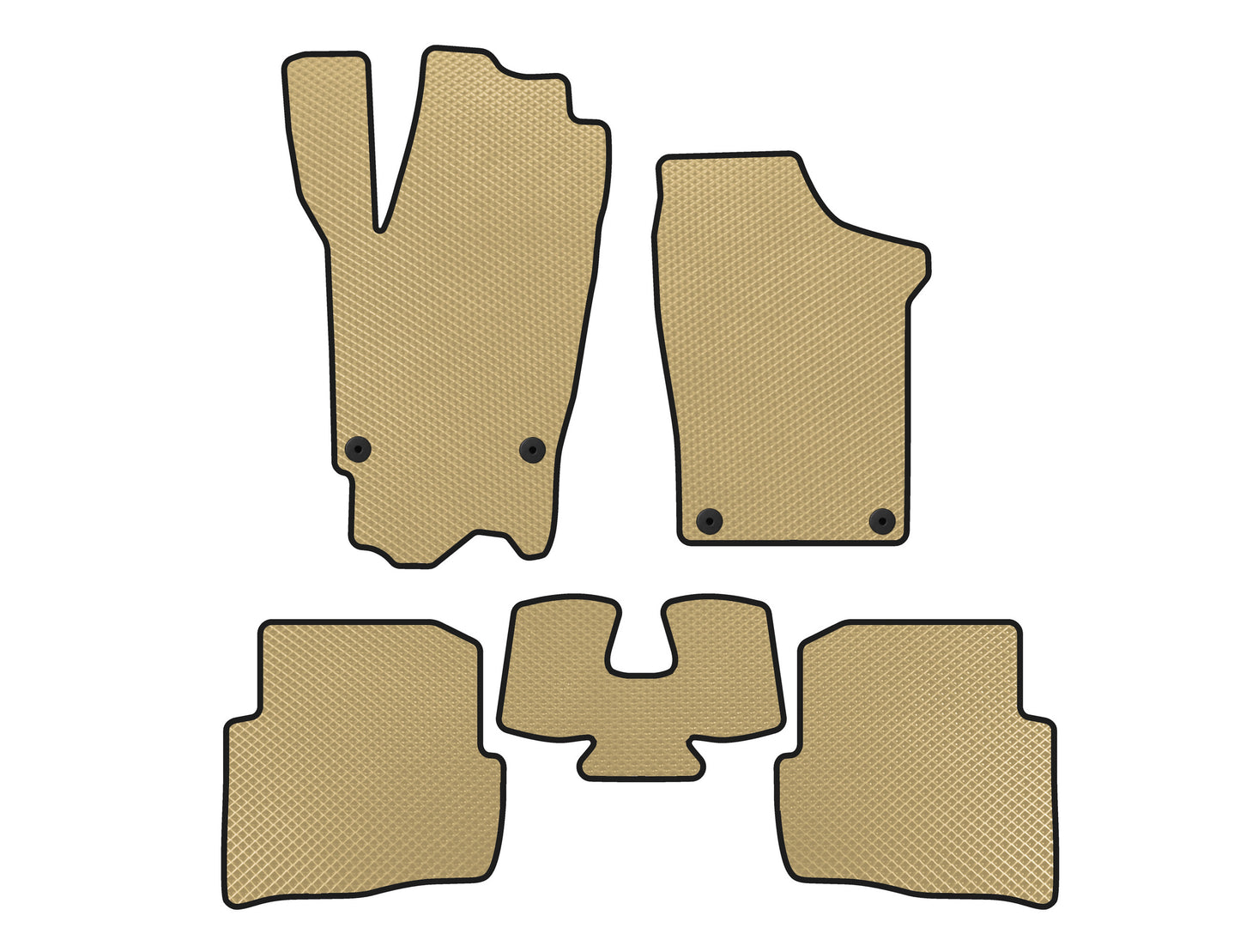EVA Floor Mats (HB, 3-Door, Beige) for Volkswagen Fox 2003-2021 - image 1