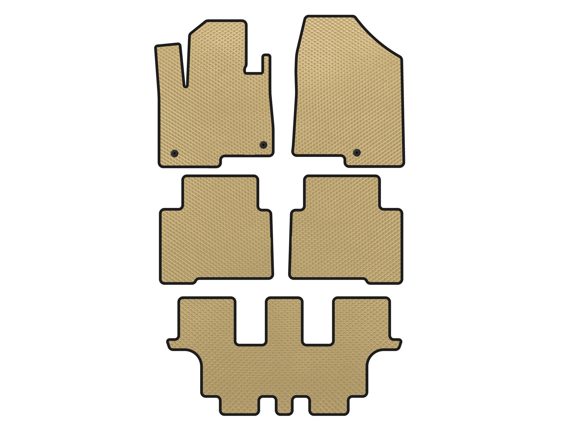 EVA floor mats (3 rows, for Grand, Beige) for Hyundai Santa Fe 4 2018-2023 - image 1