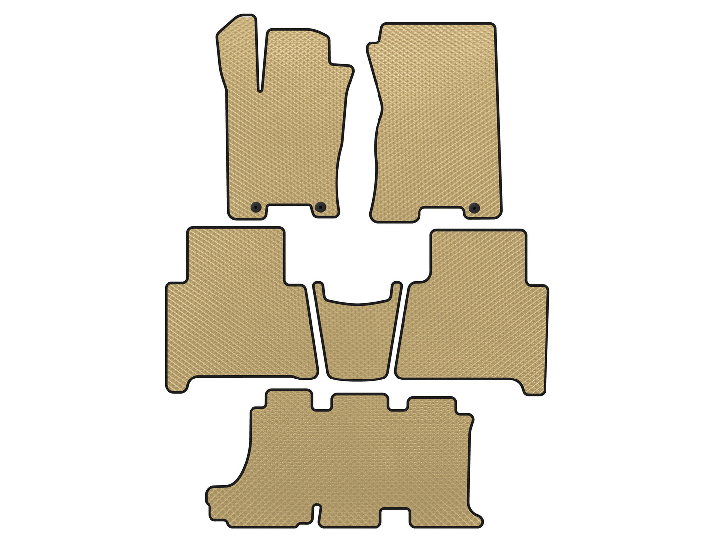 EVA Floor Mats (3 Rows, Beige) for Kia Mohave 2008-2016 - image 1