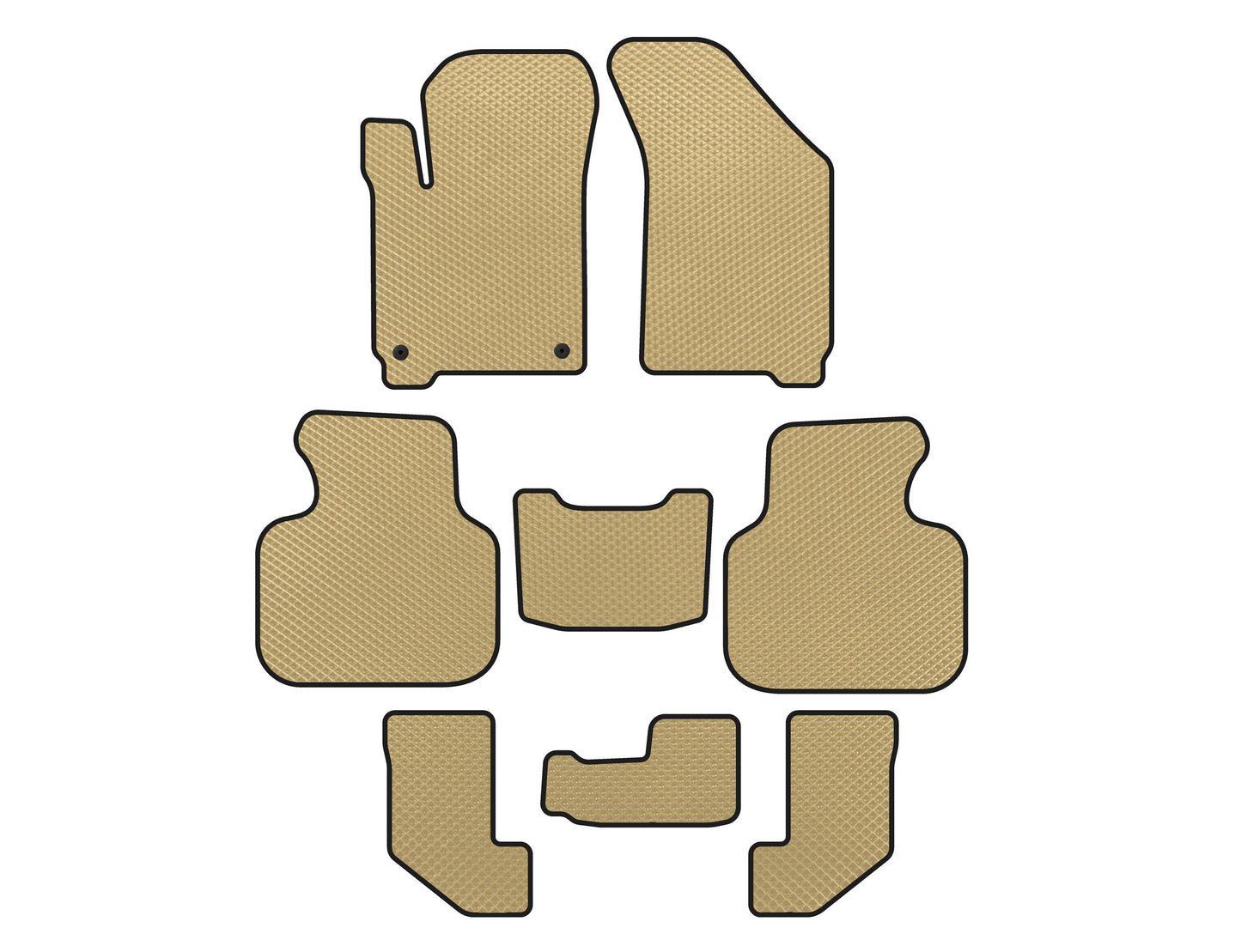 EVA Floor Mats (2008-2011, 3 Rows, Beige) for Dodge Journey 2008-2020 - image 1