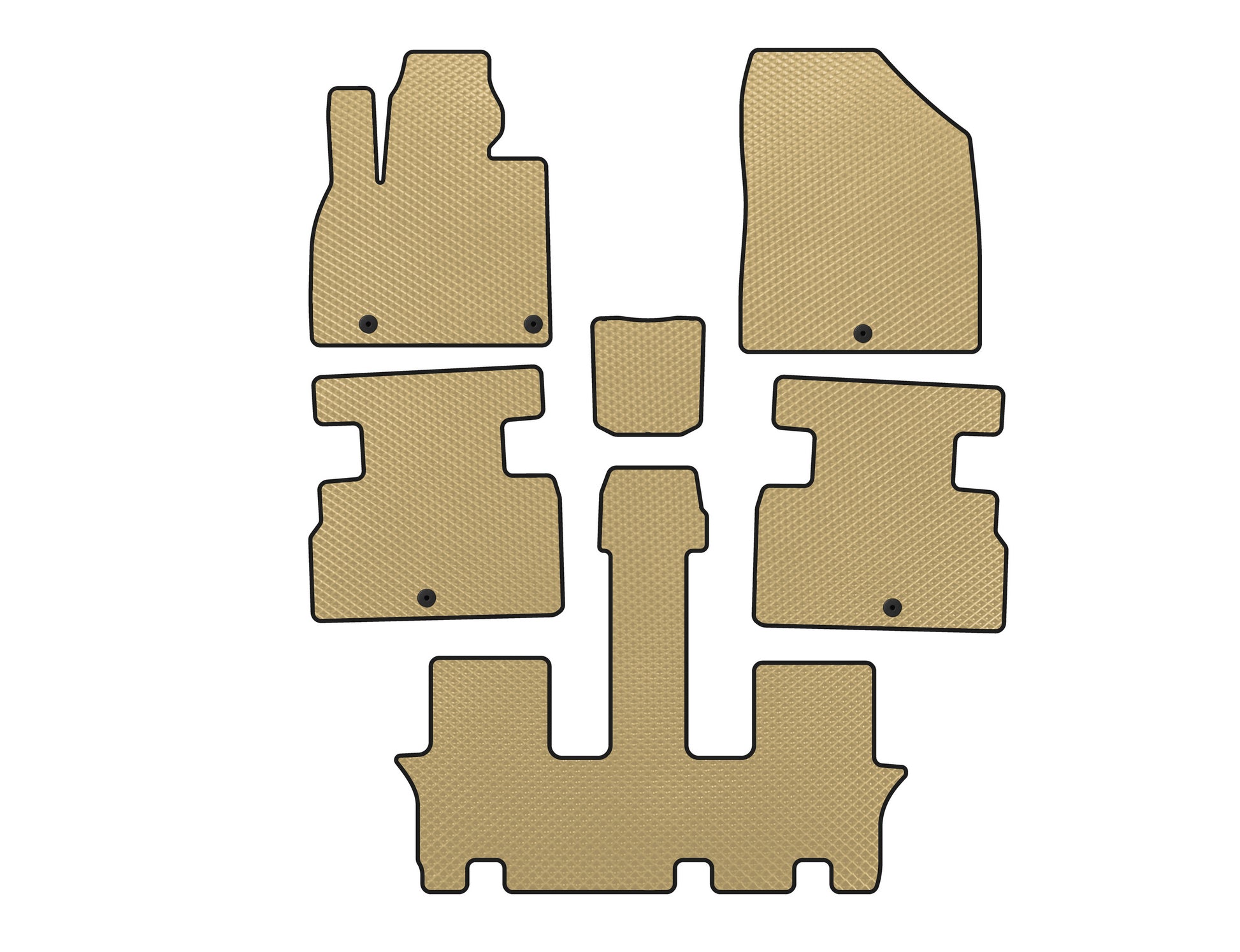 EVA Floor Mats (3 Rows, 7-Seater, Beige) for Kia Stonic 2017- - image 1