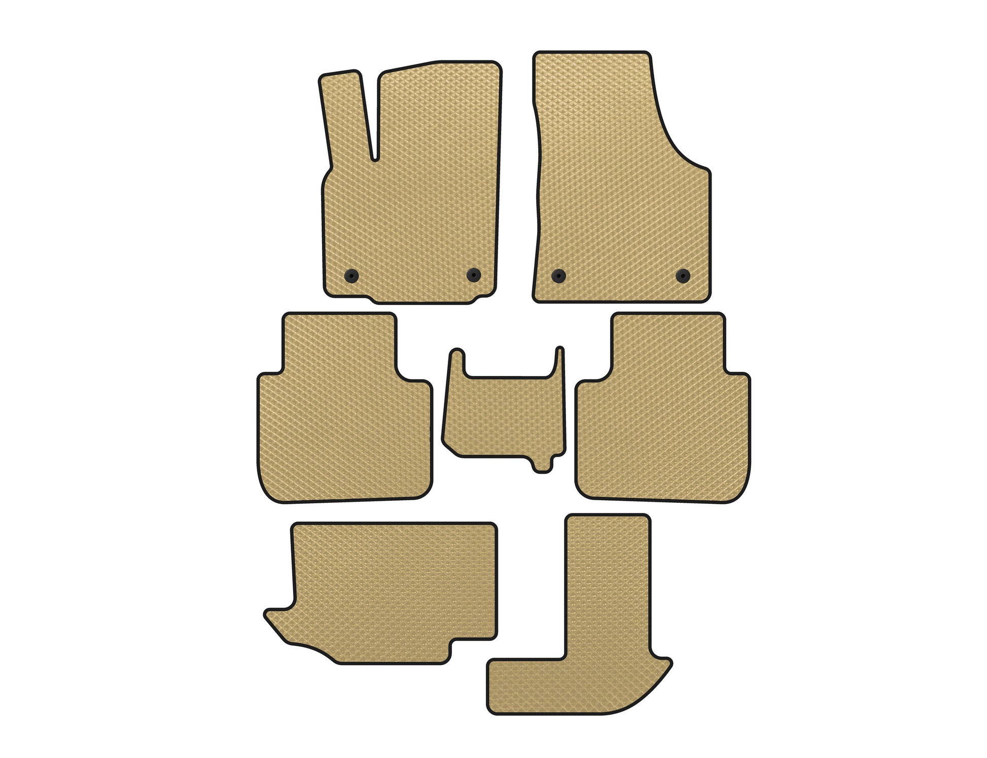 EVA Floor Mats (3 Rows, 7-Seater, Beige) for Volkswagen Atlas (Terramont) 2016- - image 1