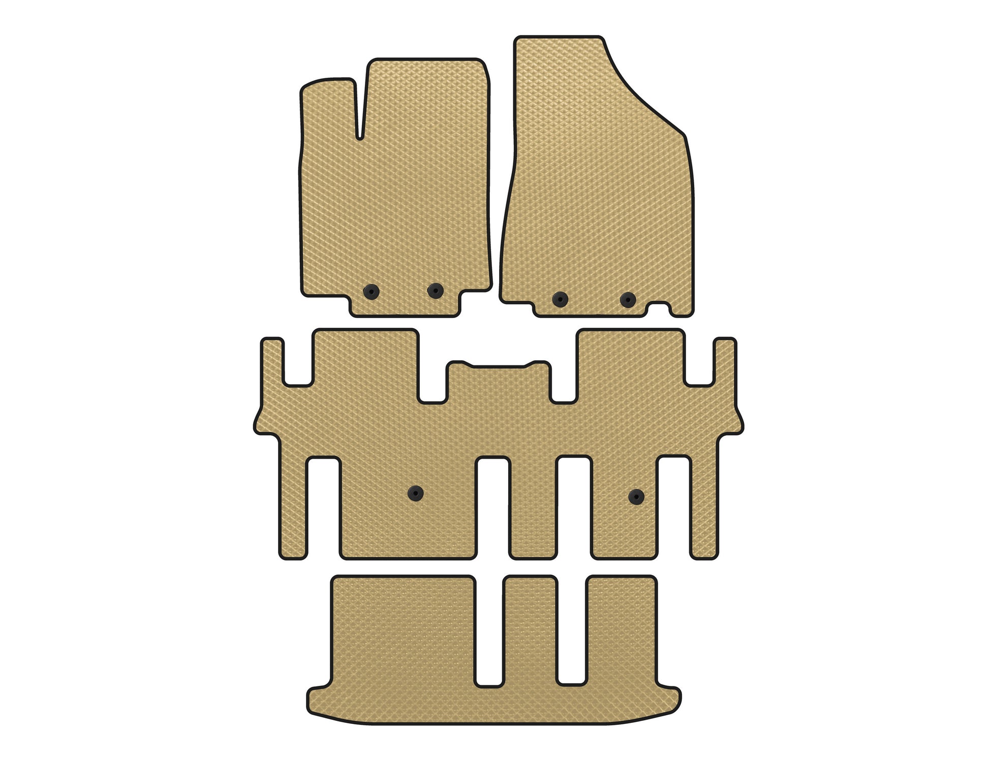 EVA Floor Mats (3 Rows, Beige) for Nissan Pathfinder R52 2012-2021 - image 1