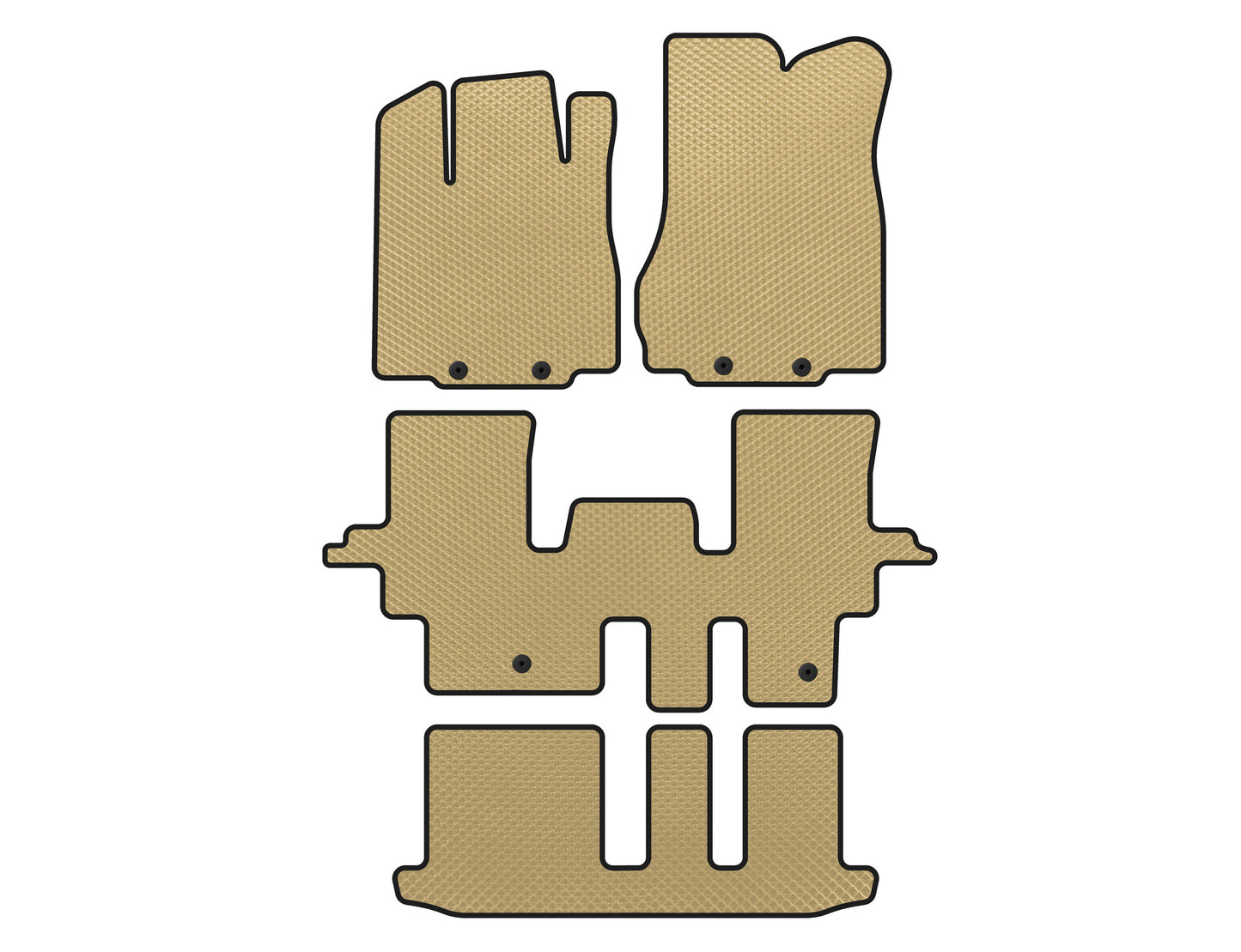 EVA Floor Mats (3 Rows, Beige) for Infiniti QX60 2016-2021 - image 1